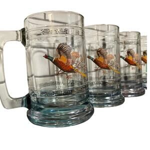 4 Vintage Old Style Beer Collector Series Mug Pheasant Hunting Sportsman